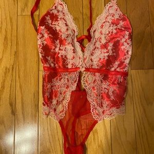 Victoria’s Secret red lace lingerie